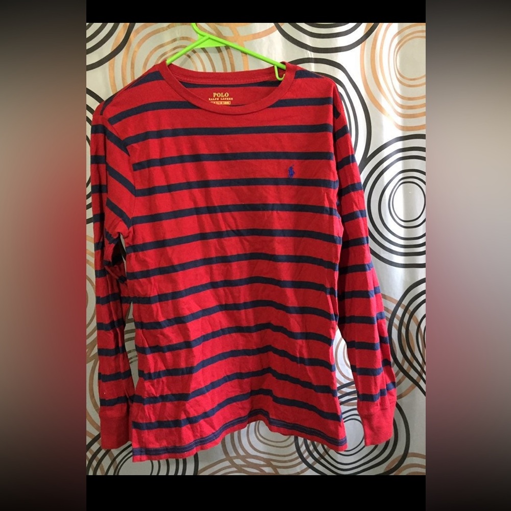 🔥5/$25 Polo by Ralph Lauren Kids Long Striped Tee Sz L (14-16)